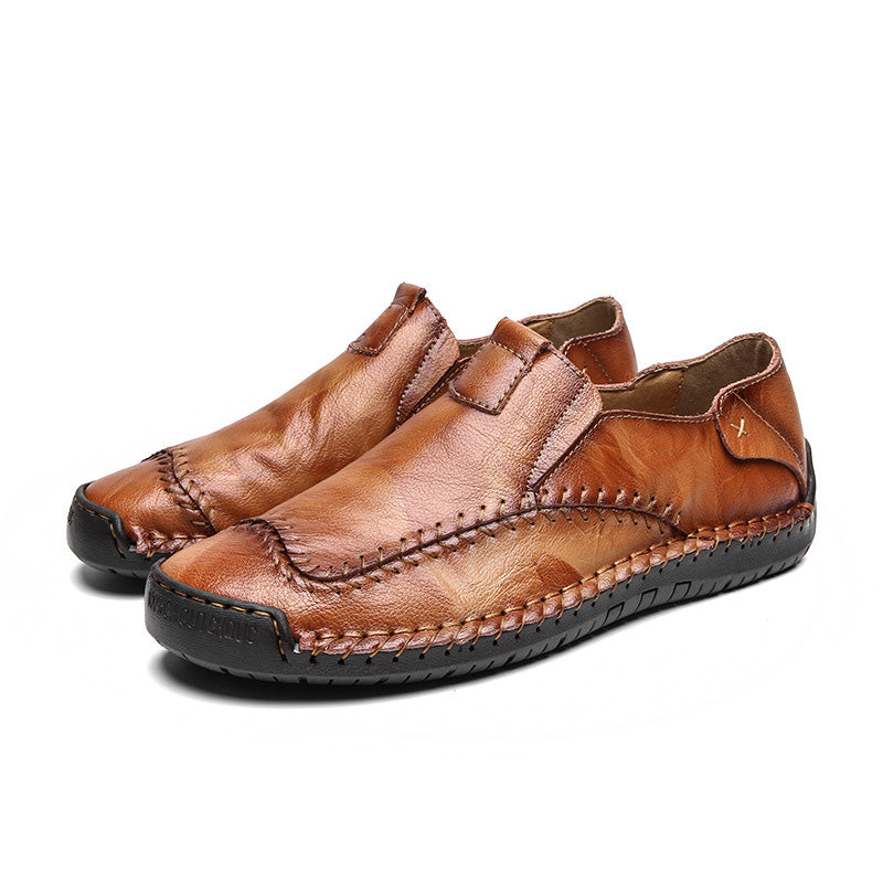 Mocasines de Piel Cosidos a Mano para Hombre