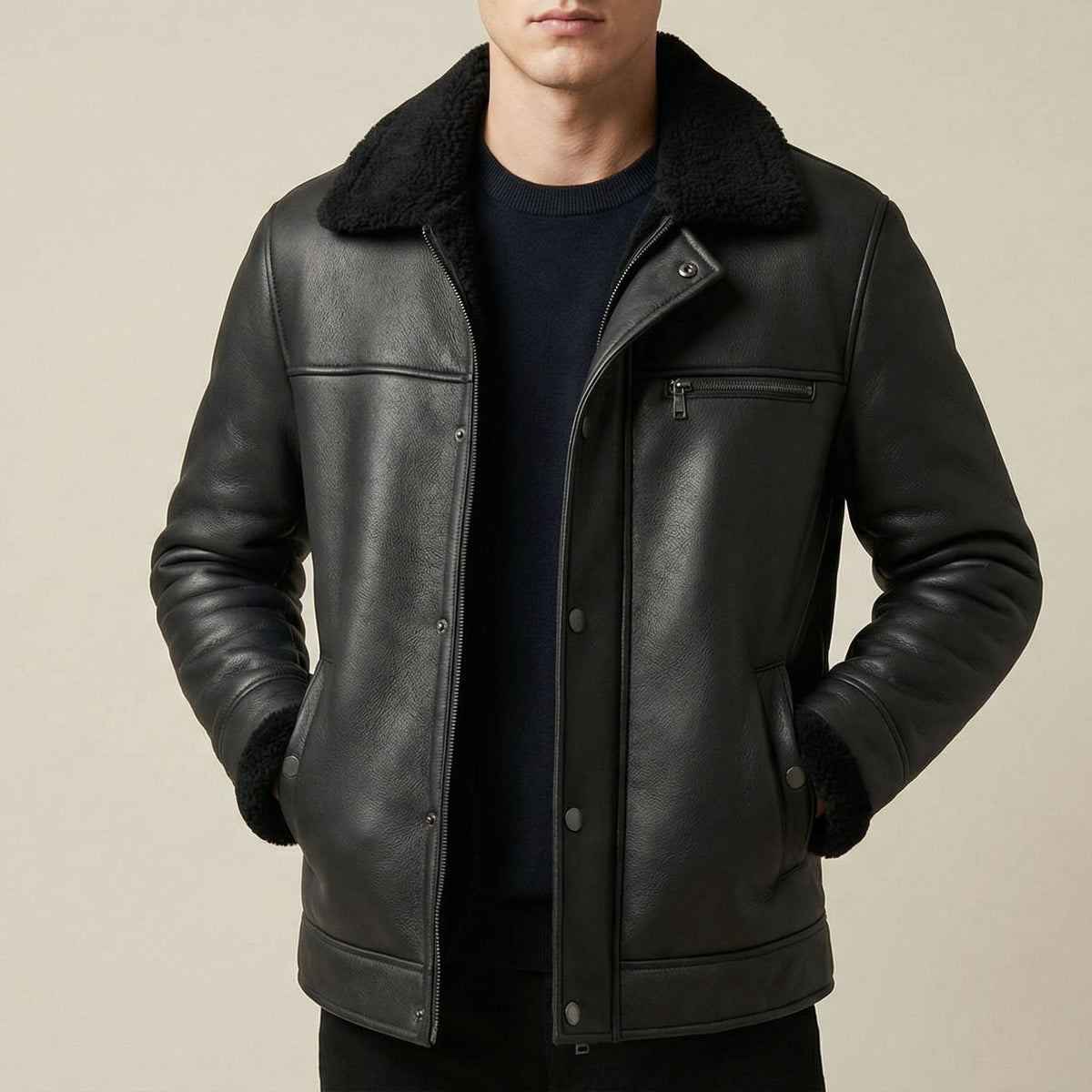 Salvatore Reversible Lined Leather Jacket