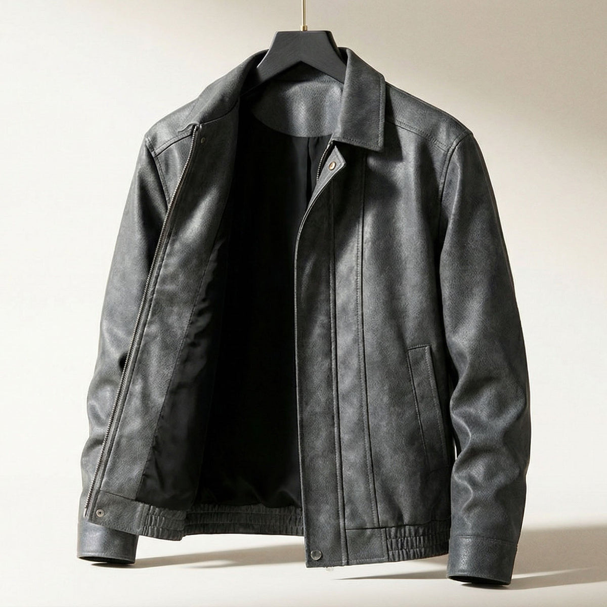Raffaele Leather Zip Jacket
