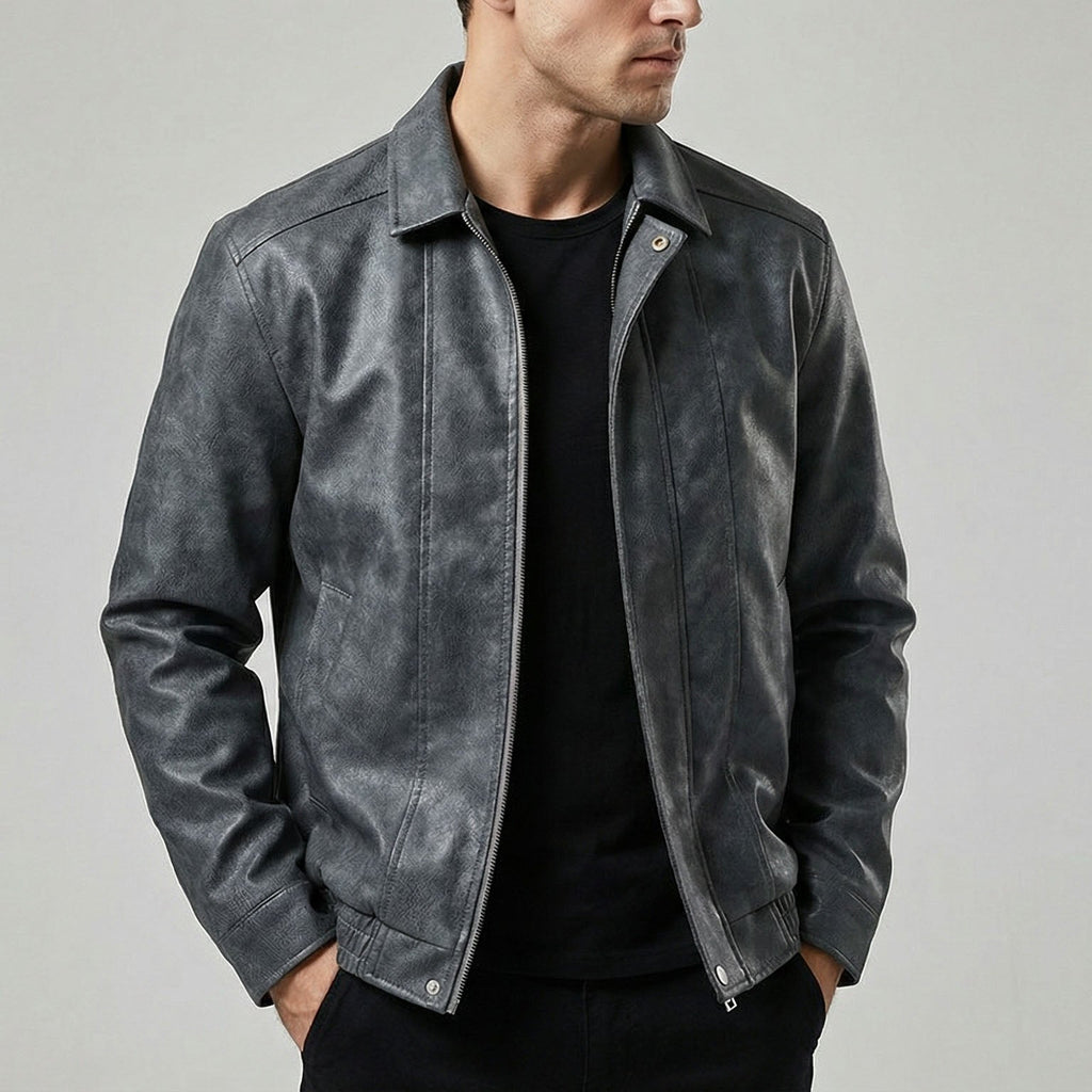 Raffaele Leather Zip Jacket