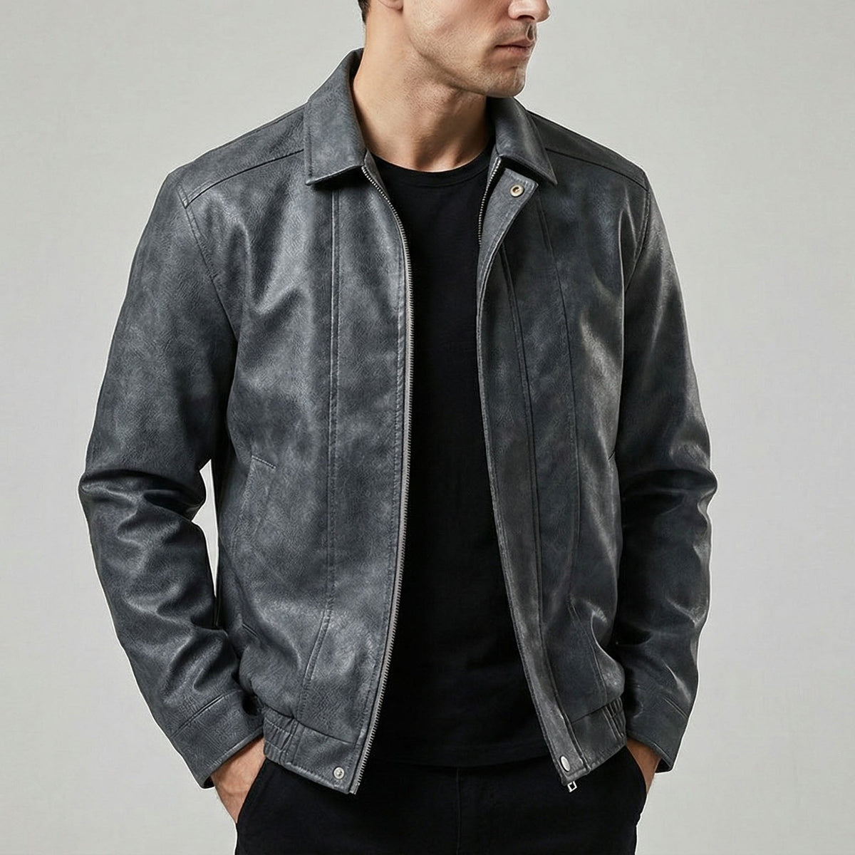 Raffaele Leather Zip Jacket