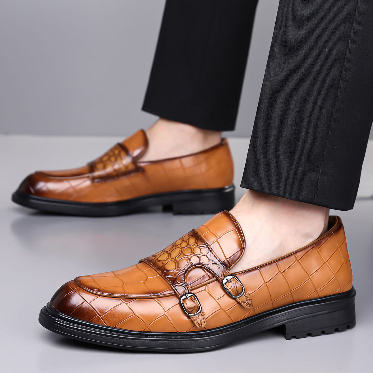 Orazio Leather Monk Loafers