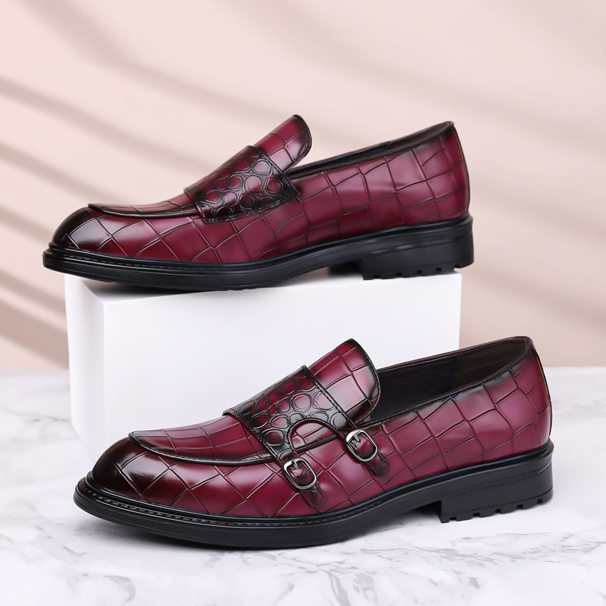 Orazio Leather Monk Loafers