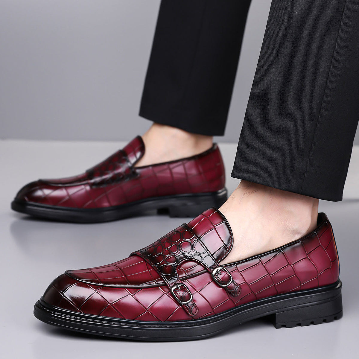 Orazio Leather Monk Loafers