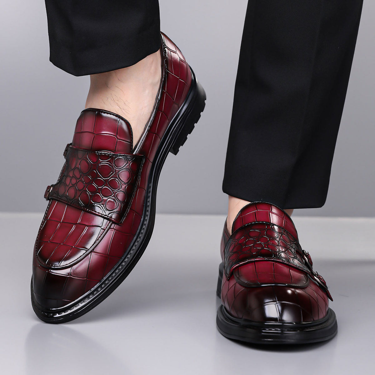 Orazio Leather Monk Loafers