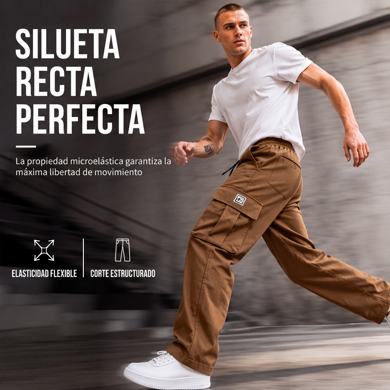 Pantalón Cargo Holgado para Hombre con Cordón
