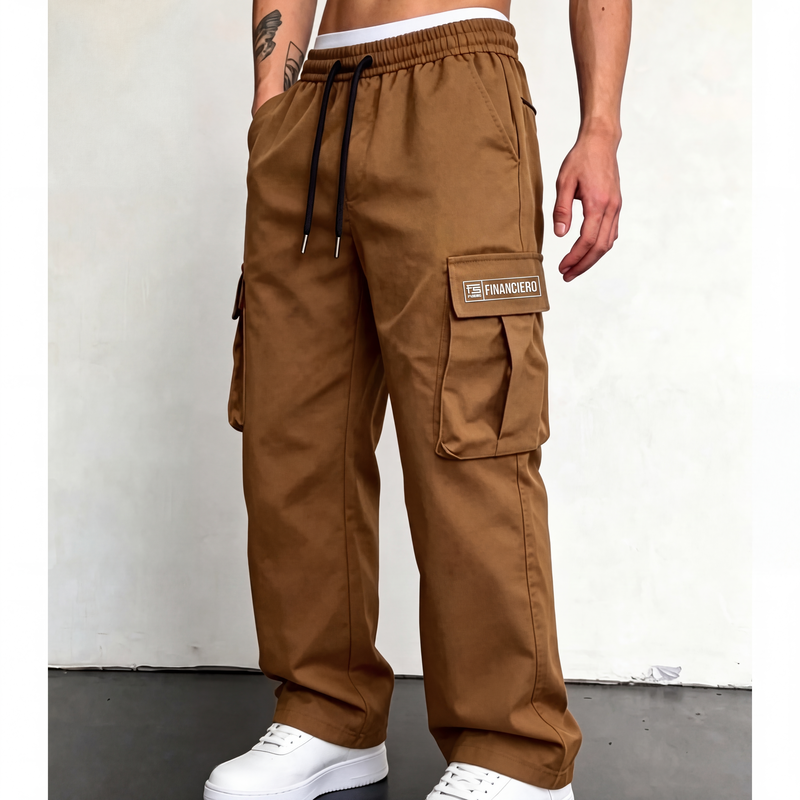 Pantalón Cargo Holgado para Hombre con Cordón
