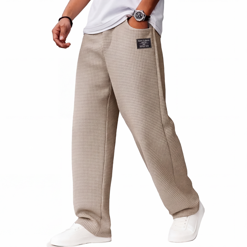 Pantalón Holgado de Punto Waffle para Hombre