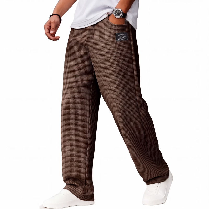 Pantalón Holgado de Punto Waffle para Hombre