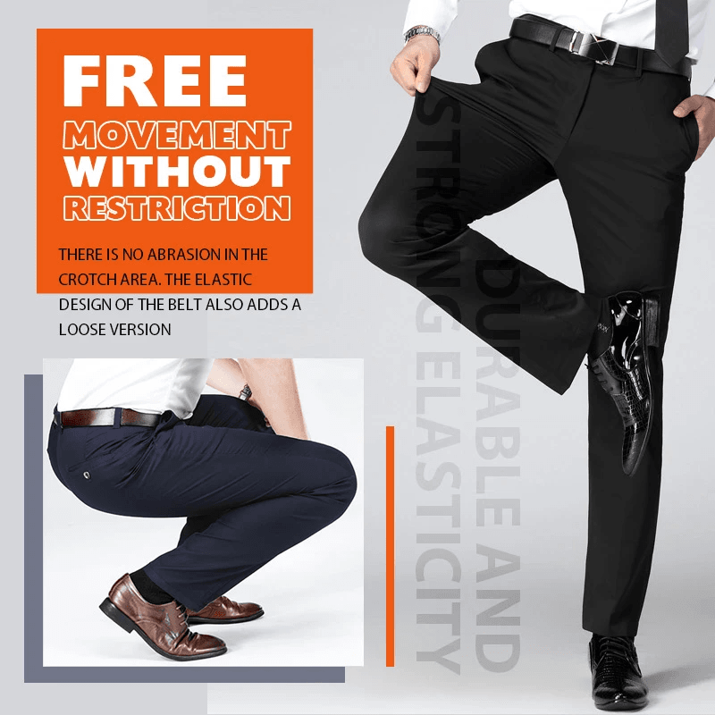 Pantalón de Vestir Elástico para Hombre Corte Clásico