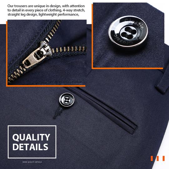 Pantalón de Vestir Elástico para Hombre Corte Clásico
