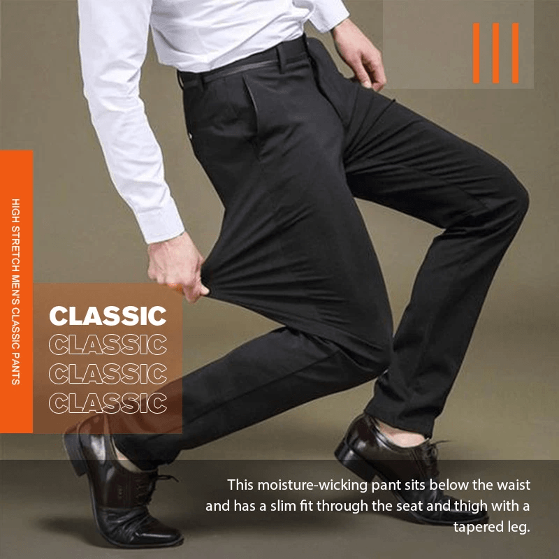 Pantalón de Vestir Elástico para Hombre Corte Clásico