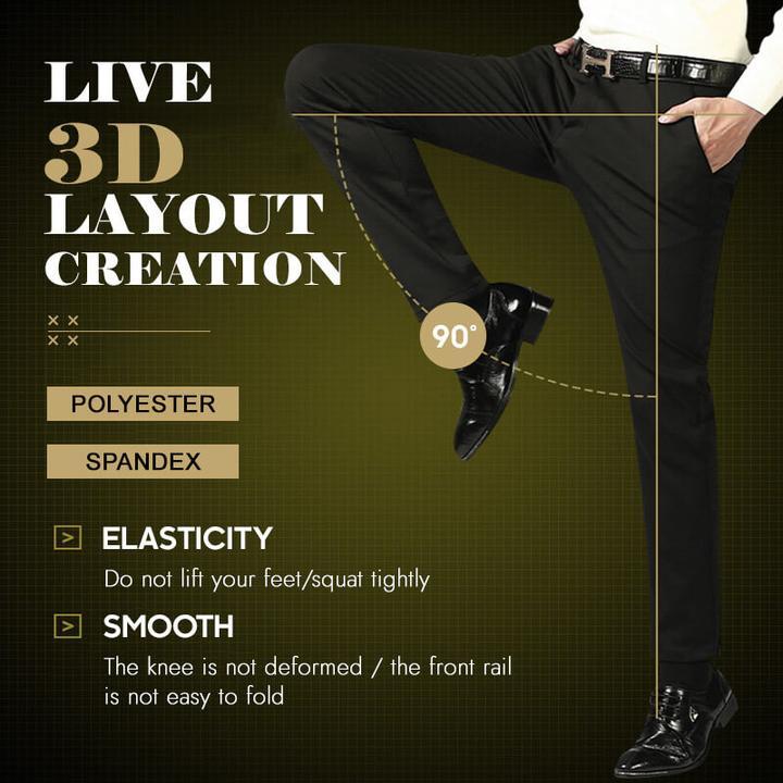 Pantalón de Vestir Elástico para Hombre Corte Clásico