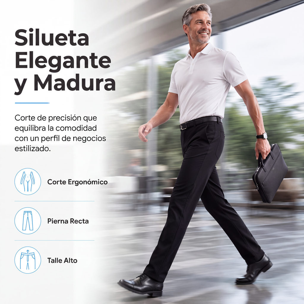 Pantalón de Vestir de Seda Fría para Hombre