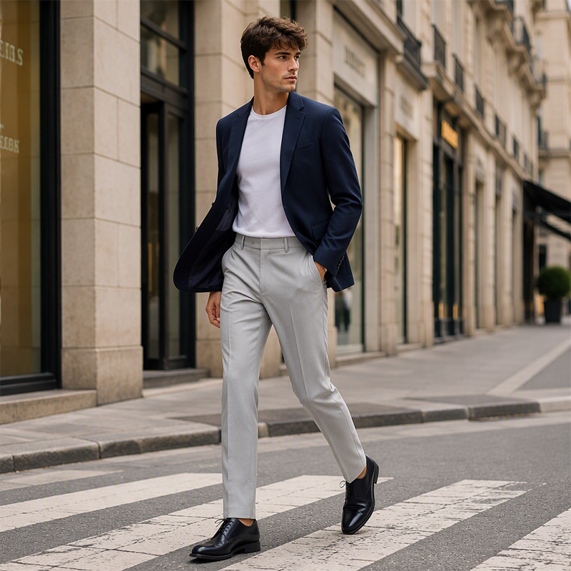Pantalón de Vestir de Seda Fría para Hombre