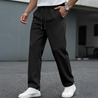 Pantalón Waffle para Hombre con Cordón Pierna Recta