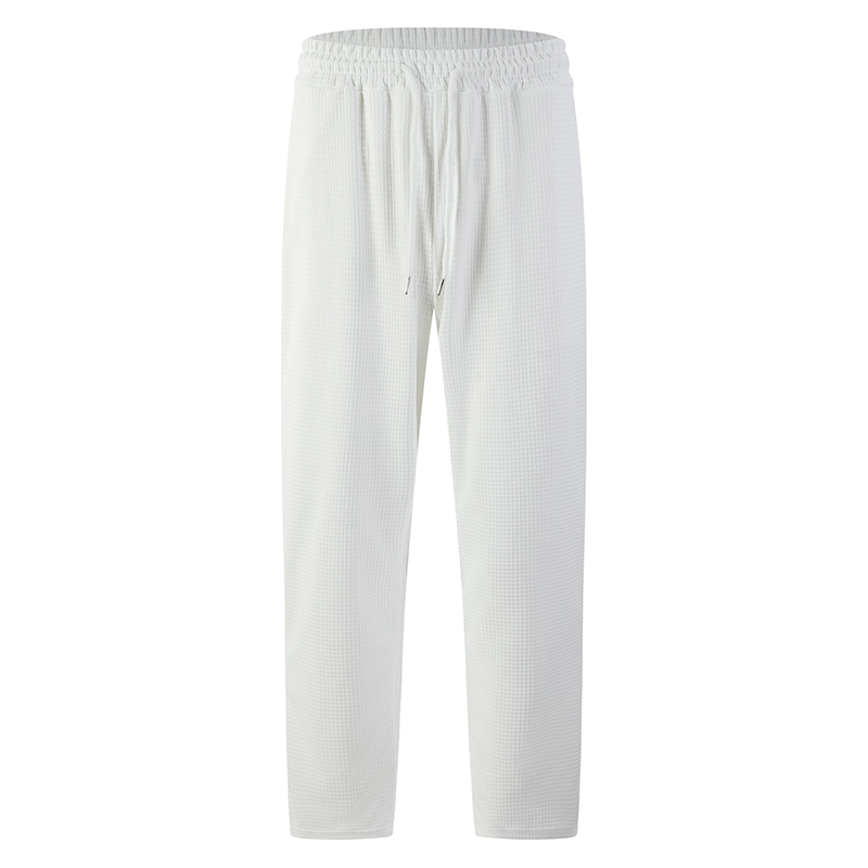 Pantalón Waffle para Hombre con Cordón Pierna Recta