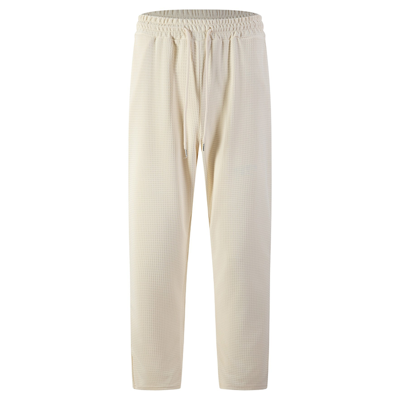 Pantalón Waffle para Hombre con Cordón Pierna Recta