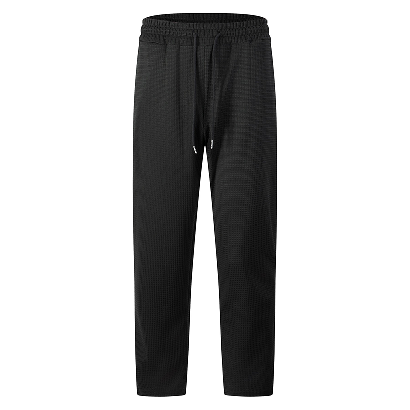 Pantalón Waffle para Hombre con Cordón Pierna Recta