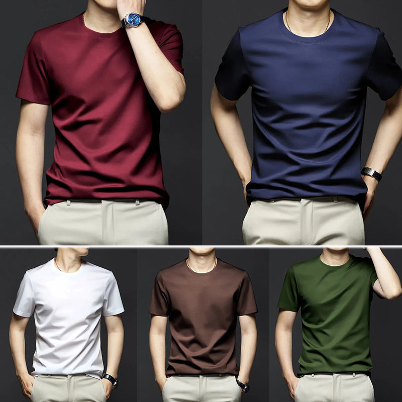 Playera Cuello Redondo de Algodón Mercerizado para Hombre