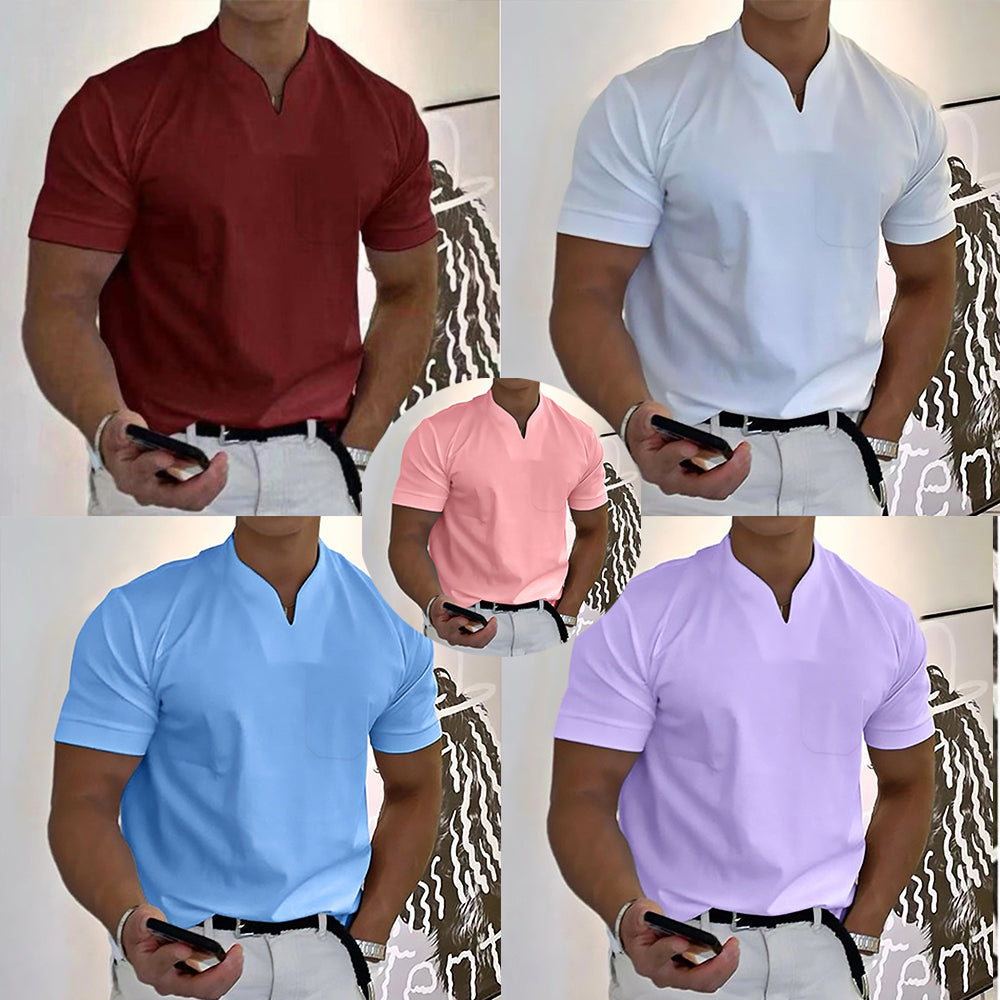 Playera Cuello V Holgada para Hombre Manga Corta