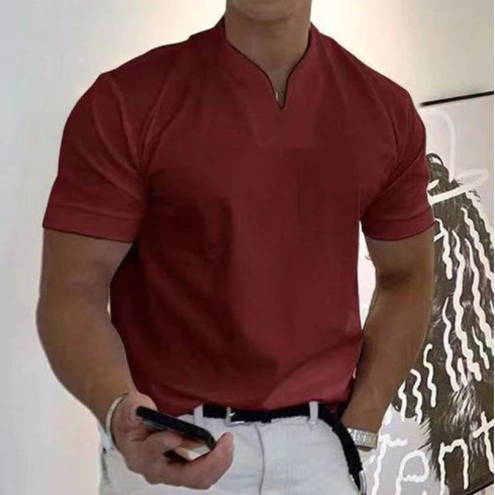 Playera Cuello V Holgada para Hombre Manga Corta