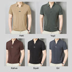 Playera Cuello V de Seda Fría para Hombre