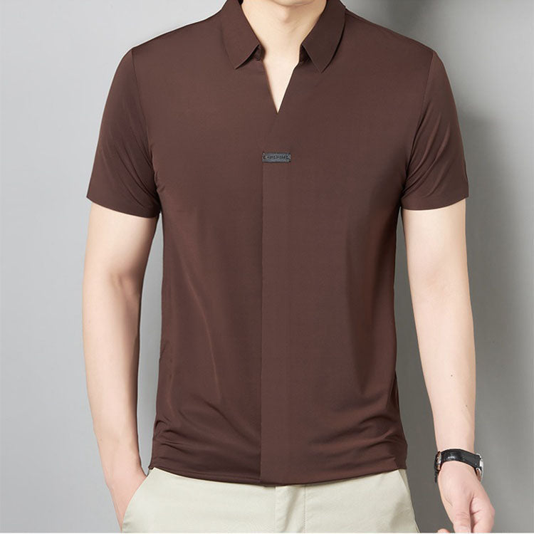 Playera Cuello V de Seda Fría para Hombre