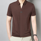 Playera Cuello V de Seda Fría para Hombre