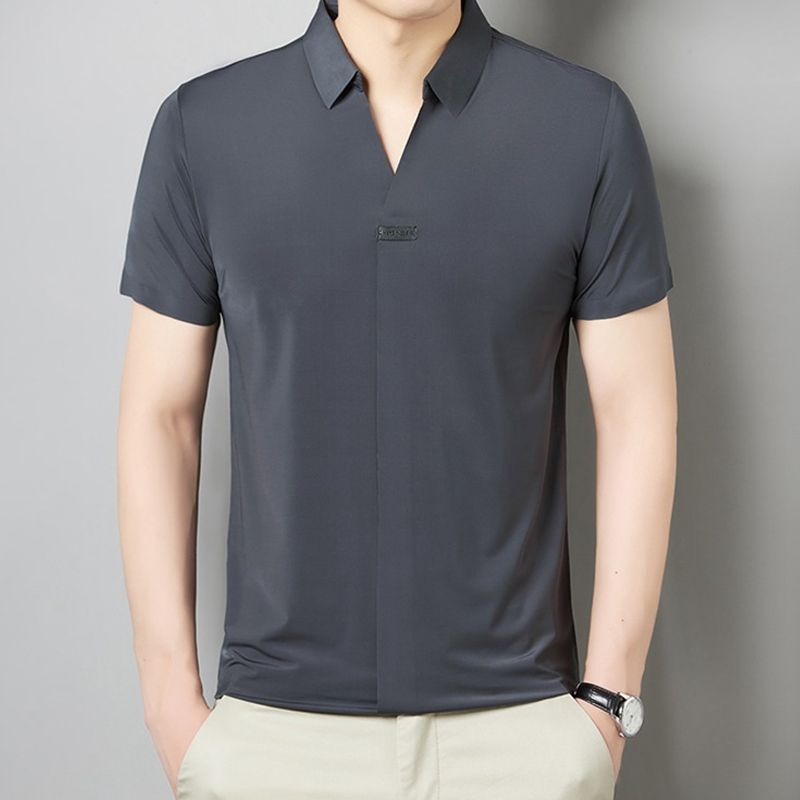 Playera Cuello V de Seda Fría para Hombre