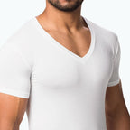 Playera Cuello V Slim Fit para Hombre con Collar de Regalo