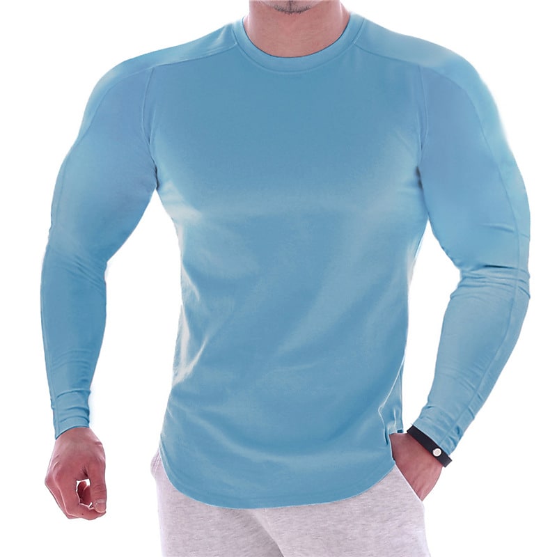 Playera Deportiva Manga Larga Slim Fit para Hombre
