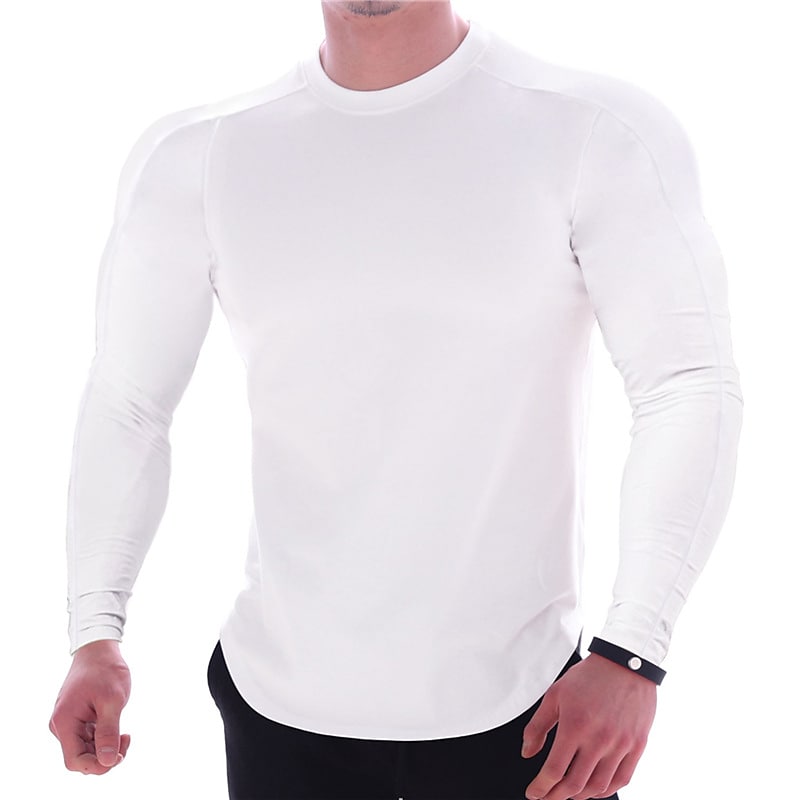 Playera Deportiva Manga Larga Slim Fit para Hombre