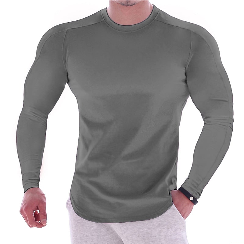 Playera Deportiva Manga Larga Slim Fit para Hombre
