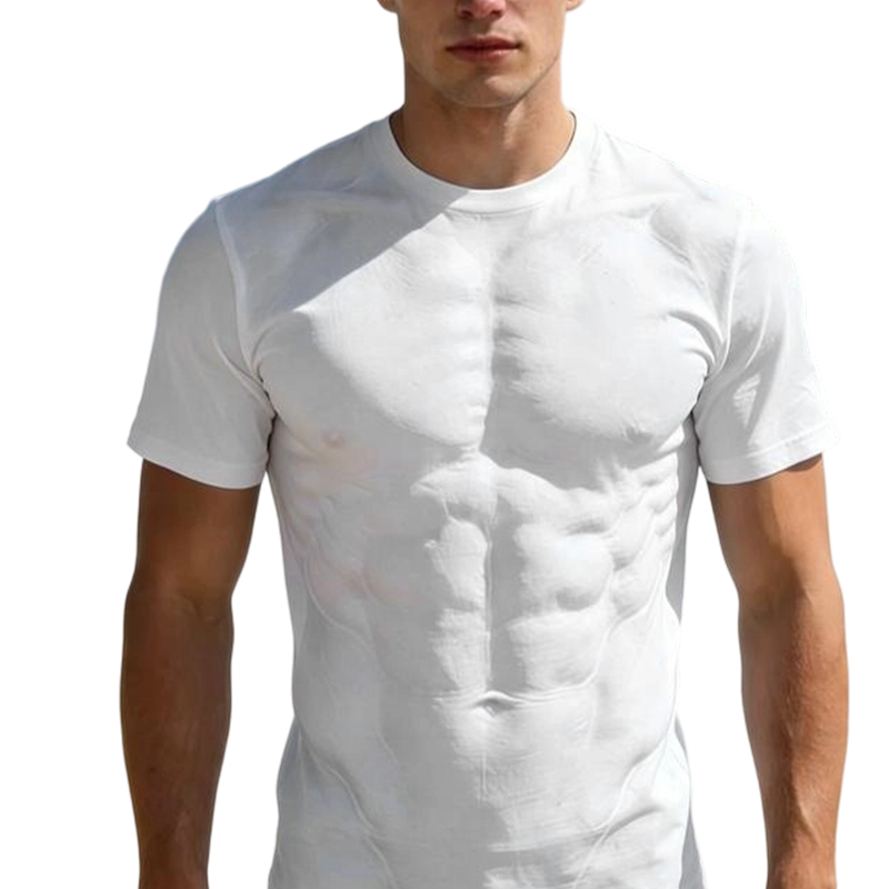 Playera con Estampado 3D de Músculos para Hombre