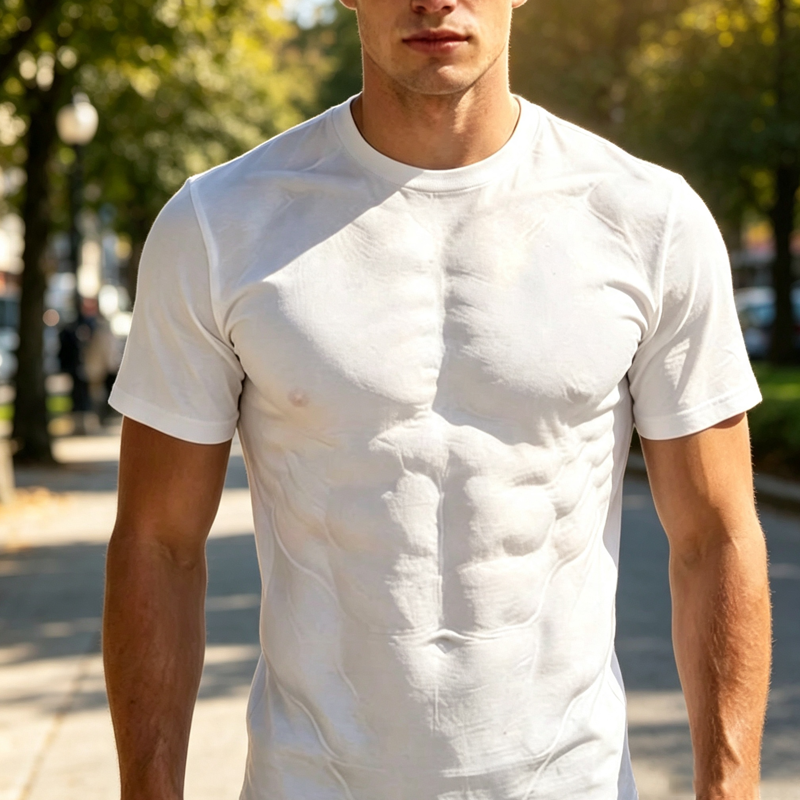 Playera con Estampado 3D de Músculos para Hombre