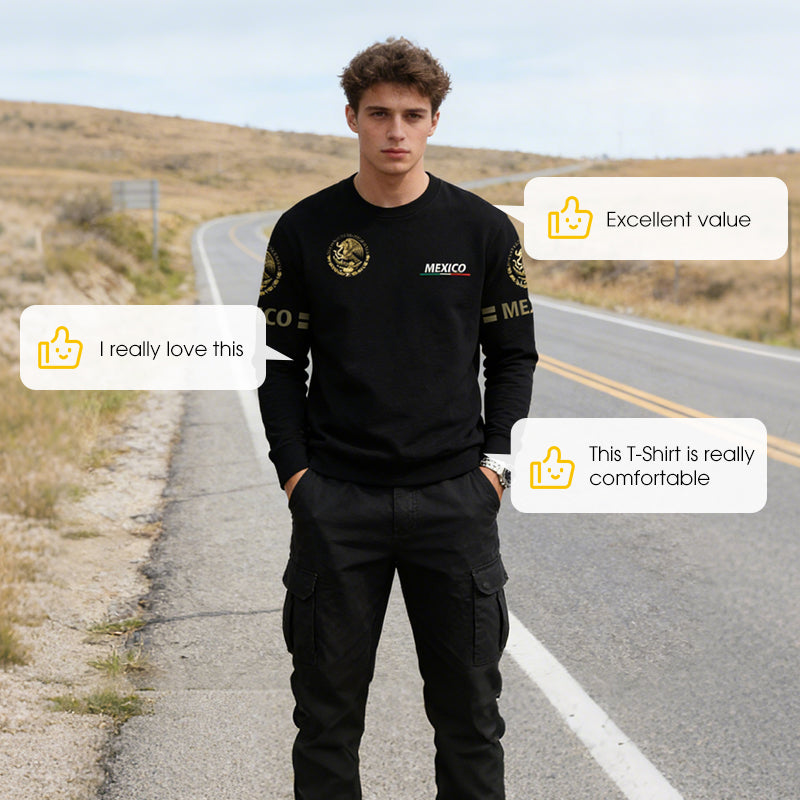Playera Manga Larga Estampado México para Hombre
