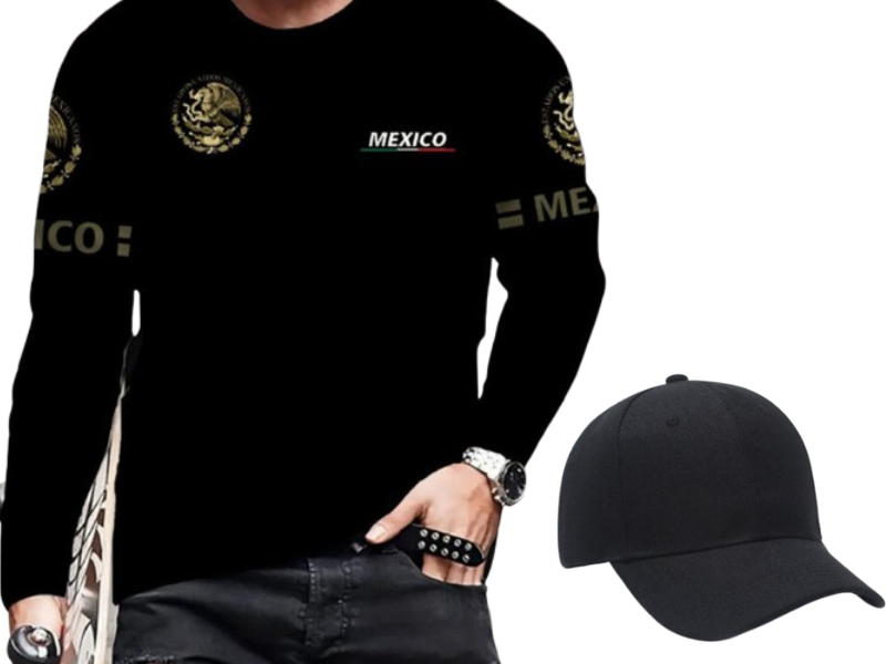 Playera Manga Larga Estampado México para Hombre