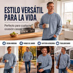 Playera Manga Larga Holgada para Hombre con Bolsillo