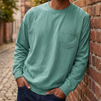 Playera Manga Larga Holgada para Hombre con Bolsillo