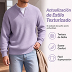 Playera Waffle Manga Larga Efecto Doble Capa para Hombre