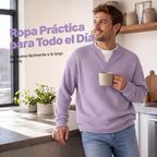 Playera Waffle Manga Larga Efecto Doble Capa para Hombre