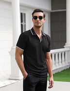Polo Cuello V Slim Fit para Hombre Tela Waffle