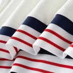 Polo Manga Larga Sedoso para Hombre con Puños a Rayas