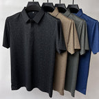 Polo de Seda Fría Manga Corta para Hombre con 3 Botones