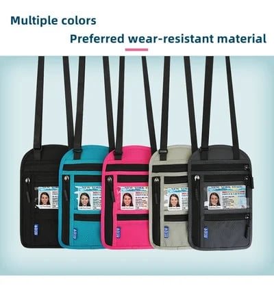 Porta Pasaporte de Cuello con Bloqueo RFID