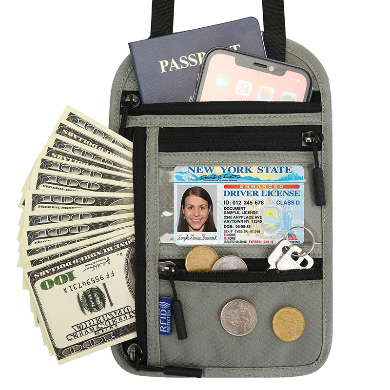 Porta Pasaporte de Cuello con Bloqueo RFID