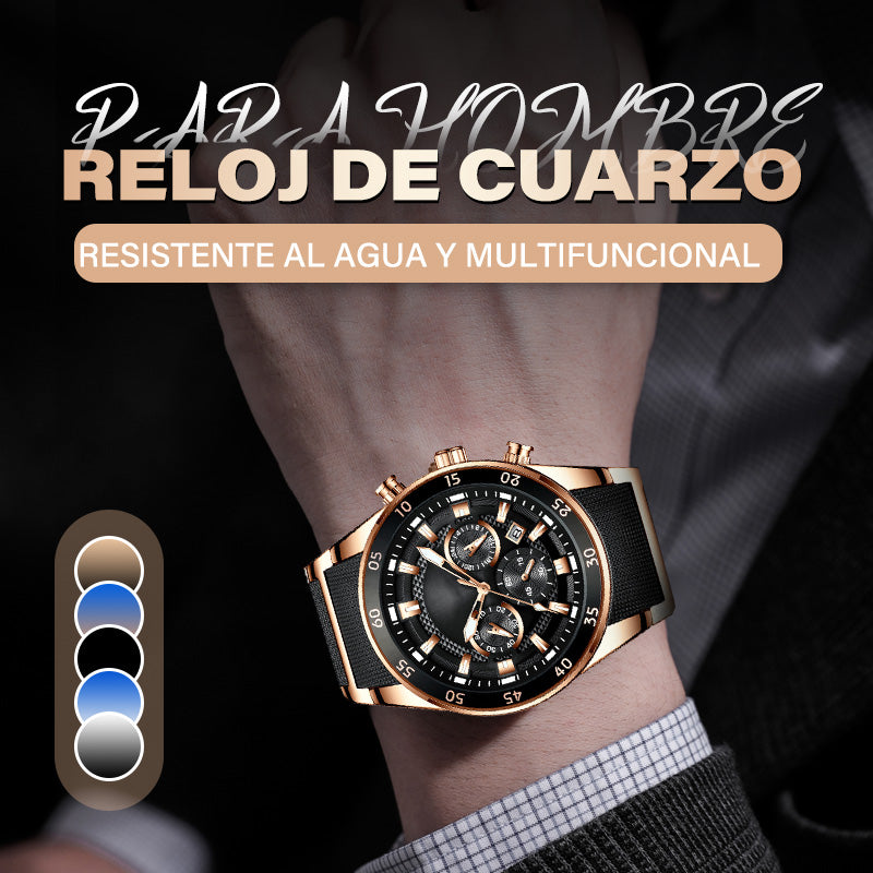 Reloj de Cuarzo para Hombre Multifunción Acero