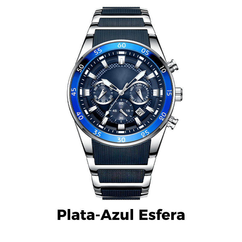 Reloj de Cuarzo para Hombre Multifunción Acero