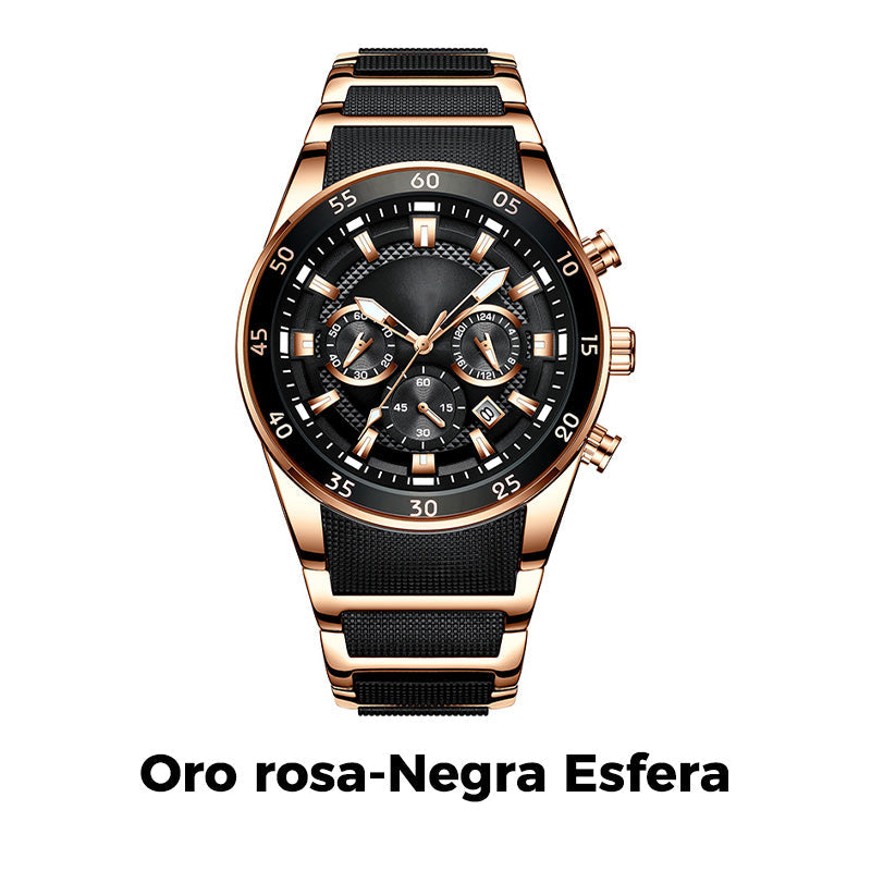 Reloj de Cuarzo para Hombre Multifunción Acero